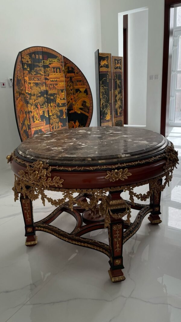 Louis XIV Style Marble Top Center Table - Image 4
